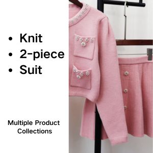 Stylish Trendy Cozy and Soft Knit Suit Winter and Fall Warm Comfort Knitting 2-piece Set