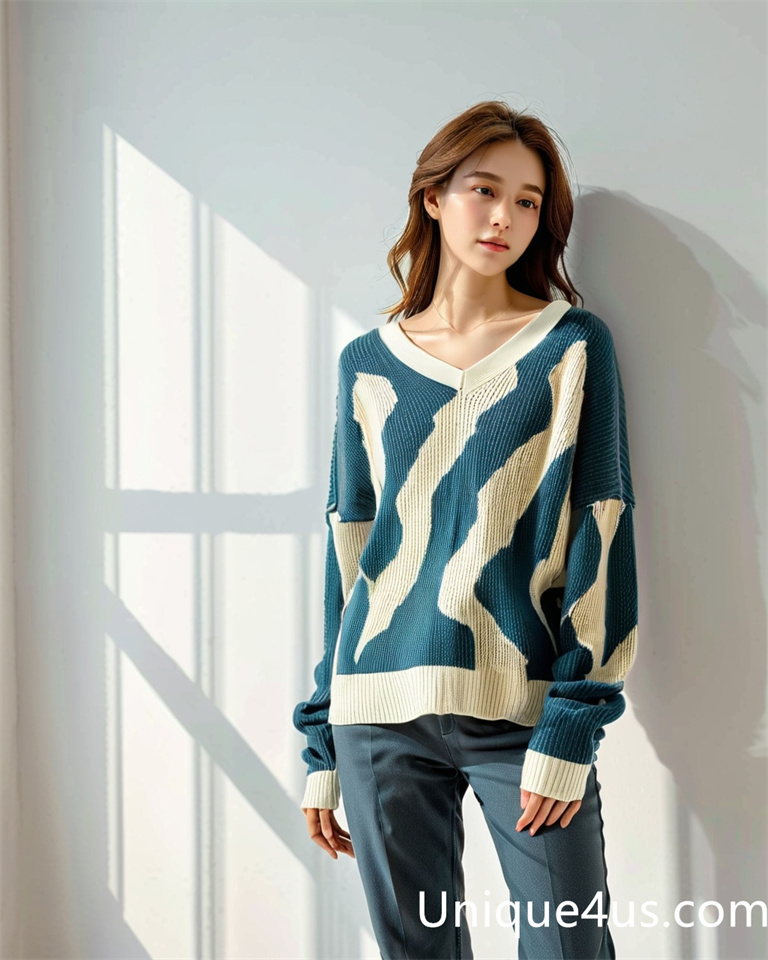 Asymmetry-casual knit sweater