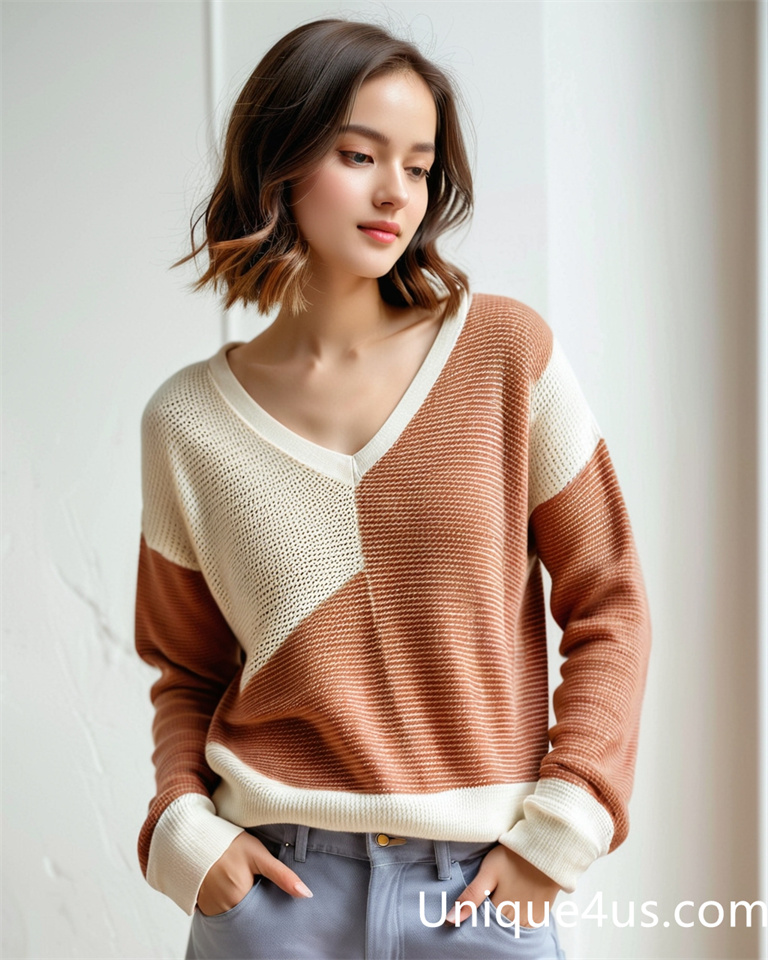 Asymmetry-casual knit sweater