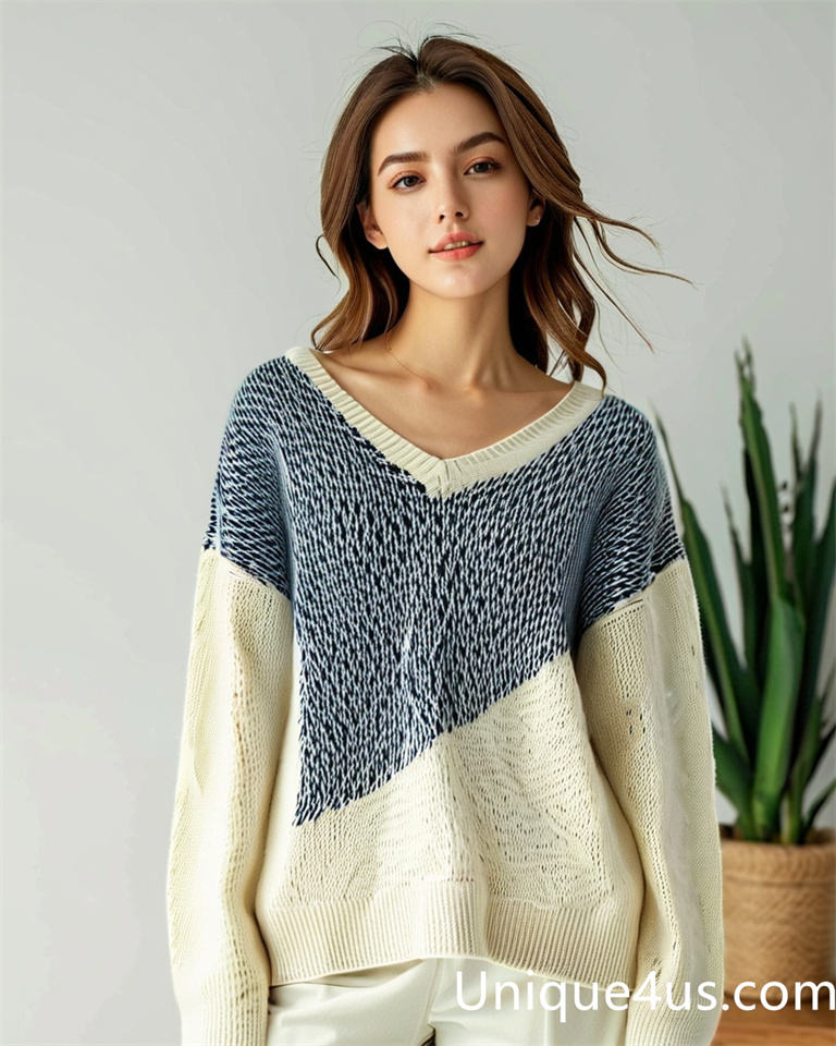 Asymmetry-casual knit sweater