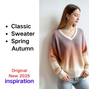 Women's Spring and Autumn Classic Light Knitted Sweaters, Simple Comfortable and Casual,Original Creative Design