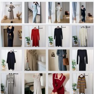 Knitted Dress Elegant and Slim Sweater Dress, Long Skirt, Autumn and Winter New Female Popular Full-body Skirt