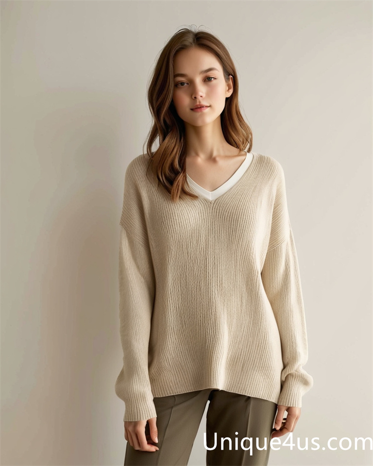 solid color-casual knit sweater