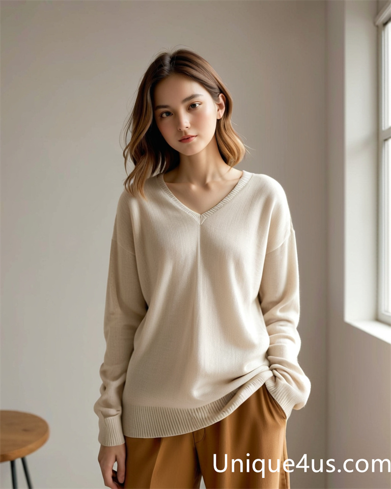 solid color-casual knit sweater