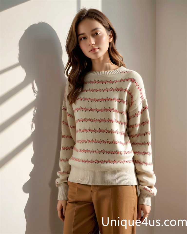 stripe-casual knit sweater