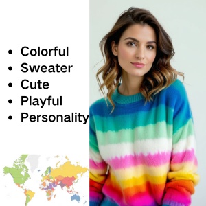 Colorful Sweater for Women Cute Lovely Playful Personality Elegant #1(Innovative Original Design Demo)