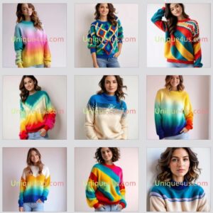 Colorful Sweater for Women Cute Lovely Playful Personality Elegant #2(Innovative Original Design Demo)