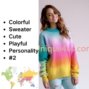 Colorful Sweater for Women Cute Lovely Playful Personality Elegant #2(Innovative Original Design Demo)