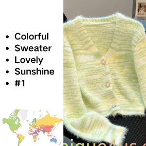 Colorful Sweater for Women Trendy Lovely Playful Personality Sunshine #1