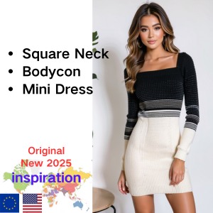 Square Neck Bodycon Mini Dress