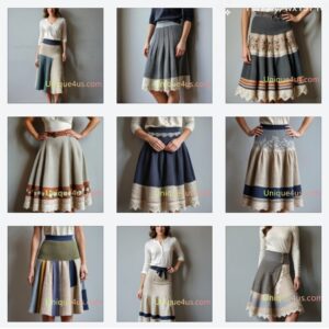 2025 New Design Knitted-linen splicing ​​Skirt Elegant Retro Vintage(Innovative Original Design Demo)