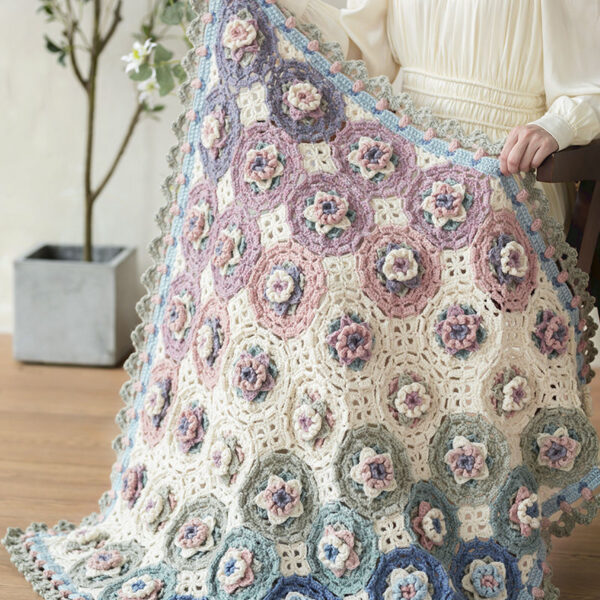 Handmade Crochet 3D Five-pointed Star Blanket - Image 2