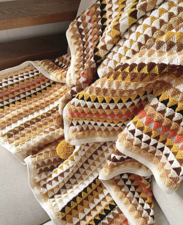 Handmade crochet small triangle blanket